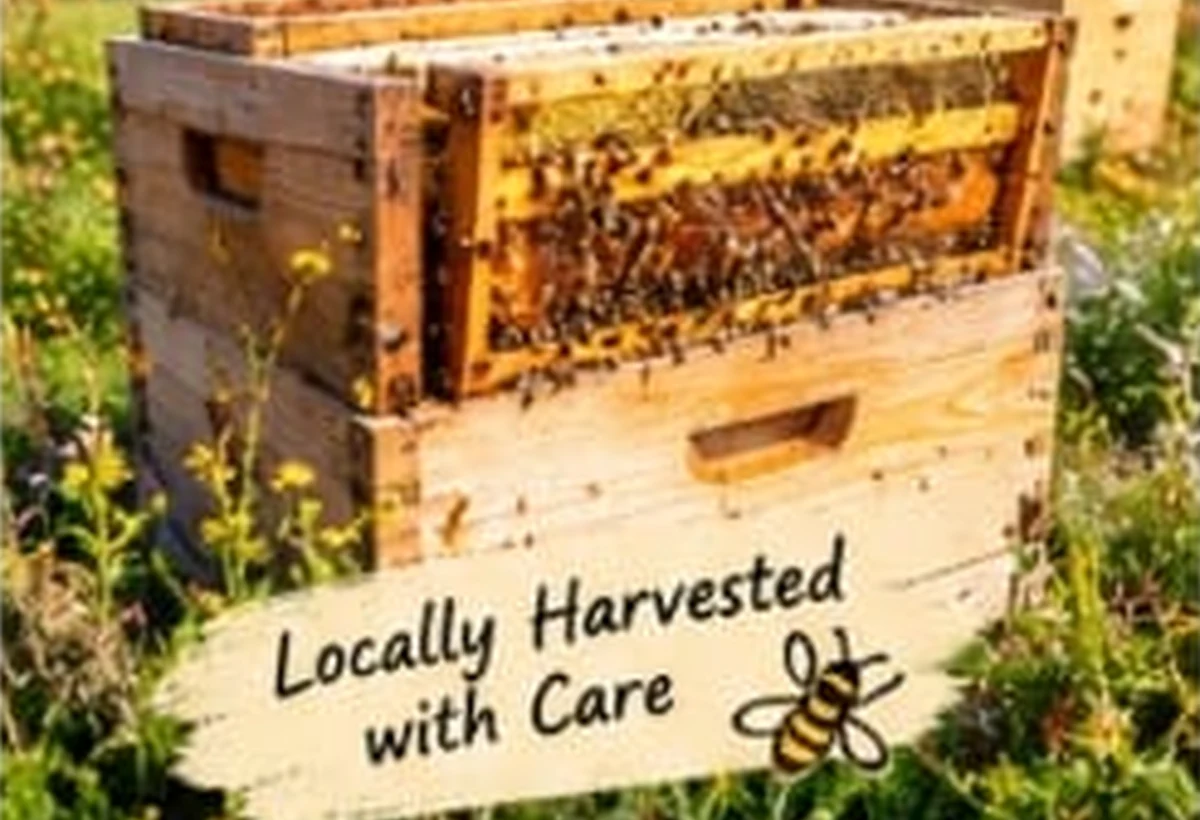 A bee hive during the local harvest